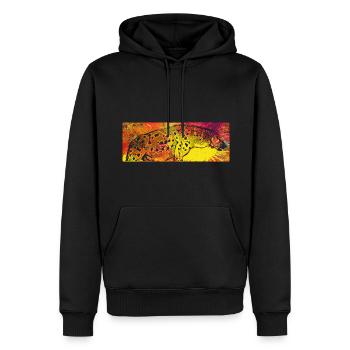 Hyène - Sweat à capuche Premium bio Homme - noir - Devant - Nico (187cm)