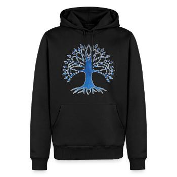 Arbre de vie et ciel étoilé - Sweat à capuche Premium bio Homme - noir - Devant - Nico (187cm)