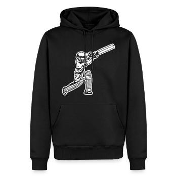 Kleiner Cricket Spieler - Männer Premium Bio Hoodie - Schwarz - Vorne - Nico (187cm)