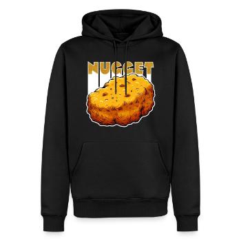 Nugget-Liebe Chicken Nugget - Männer Premium Bio Hoodie - Schwarz - Vorne - Nico (187cm)
