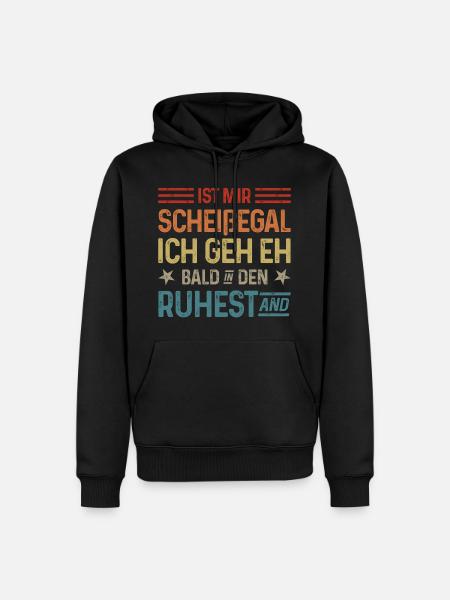 Scheißegal Ich geh eh bald in den Ruhestand - Männer Premium Bio Hoodie - Schwarz
