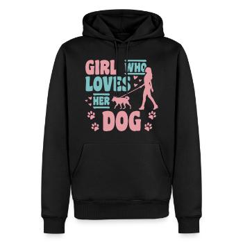 Amoureux des chiens - Sweat à capuche Premium bio Homme - noir - Devant - Nico (187cm)