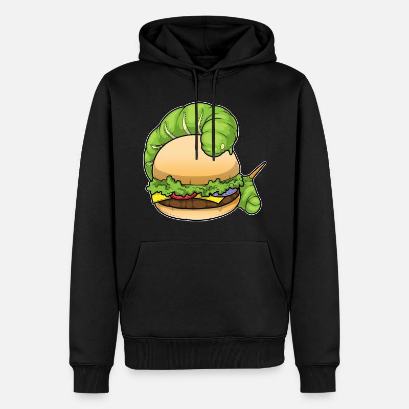 Burger à la chenille - Sweat à capuche Premium bio Homme - noir