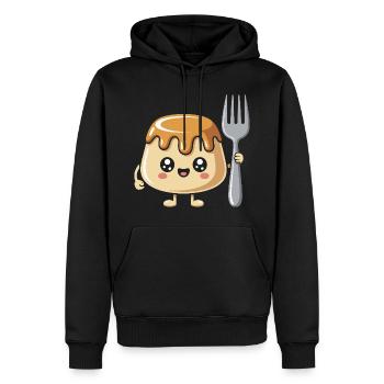 Pudding Mit Gabel - Männer Premium Bio Hoodie - Schwarz - Vorne - Nico (187cm)