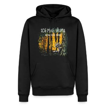 Ich mag Bäume die halten die Fresse  Waschbär  - Männer Premium Bio Hoodie - Schwarz - Vorne - Nico (187cm)