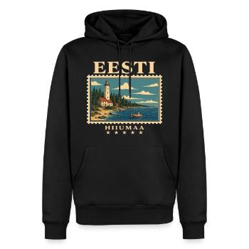 Estland Hiiumaa Vintage Reisemarke - Männer Premium Bio Hoodie - Schwarz - Vorne - Nico (187cm)