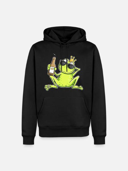 Lustiger Frosch Junggeselle | Single Geschenk - Männer Premium Bio Hoodie - Schwarz
