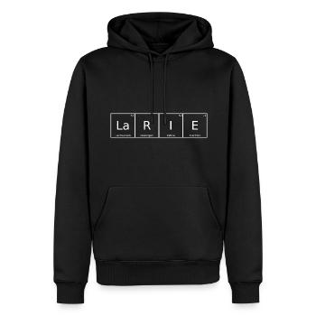 Larie Nom Prénom Chimie Éléments du tableau périodique - Sweat à capuche Premium bio Homme - noir - Devant - Nico (187cm)