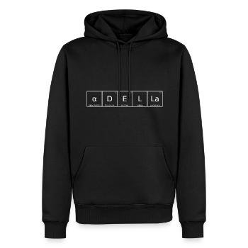 Adella Nom Prénom Chimie Éléments du tableau périodique - Sweat à capuche Premium bio Homme - noir - Devant - Nico (187cm)