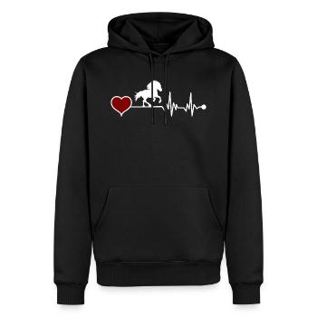 Tölter Islandpferd Herzschlag - Männer Premium Bio Hoodie - Schwarz - Vorne - Nico (187cm)