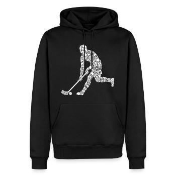 Floorball Salibandy Innebandy Floorball Homme - Sweat à capuche Premium bio Homme - noir - Devant - Nico (187cm)