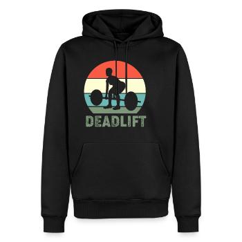 Soulevé de terre Gym Fitness Entraînement Haltère Bodybuilder - Sweat à capuche Premium bio Homme - noir - Devant - Nico (187cm)