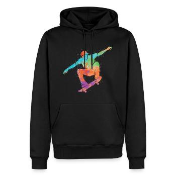 Skateboarder Skater coloré Skater Skateboard - Sweat à capuche Premium bio Homme - noir - Devant - Nico (187cm)