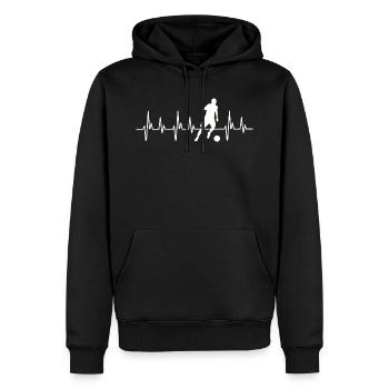 Fußball Herzschlag, Fußball, Fußballer, football - Sweat à capuche Premium bio Homme - noir - Devant - Nico (187cm)