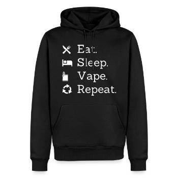 Manger sommeil vape répéter - Sweat à capuche Premium bio Homme - noir - Devant - Nico (187cm)