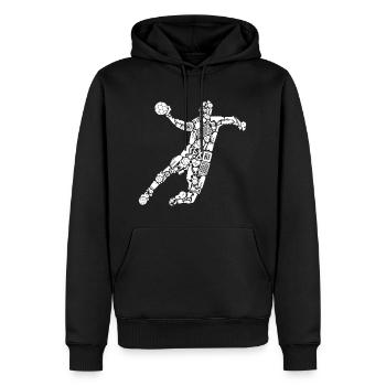 Symboles de handball Handball Sports Handball Joueur de handball - Sweat à capuche Premium bio Homme - noir - Devant - Nico (187cm)
