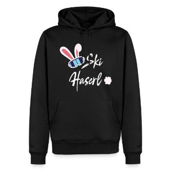 Skihaserl - Skihase - Skiing - Skiing holidays - Men’s Premium Organic Hoodie - black - Front - Nico (187cm)