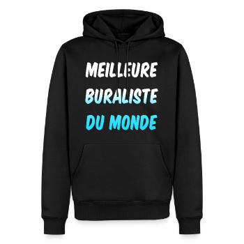 Buraliste tabac buralistes humour blagues drôle - Sweat à capuche Premium bio Homme - noir - Devant - Nico (187cm)