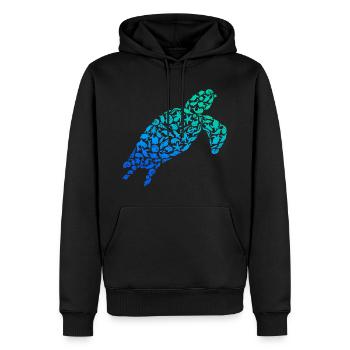 Tortue Tortue de mer Tortue d’eau - Sweat à capuche Premium bio Homme - noir - Devant - Nico (187cm)
