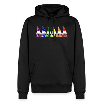 Wichtel Zwerg Regenbogen Gang lustig süßes - Männer Premium Bio Hoodie - Schwarz - Vorne - Nico (187cm)