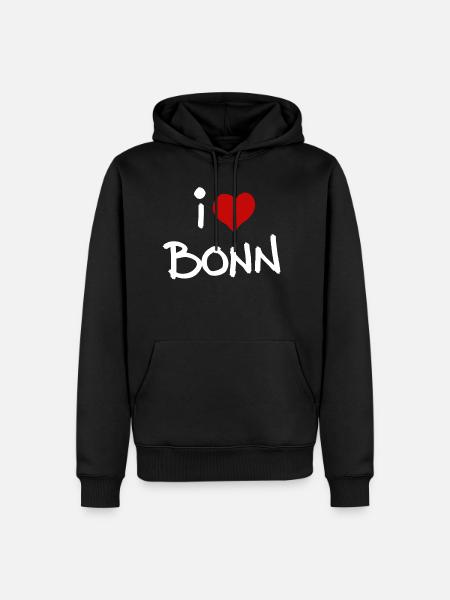 Lieblingsstadt Bonn - Männer Premium Bio Hoodie - Schwarz