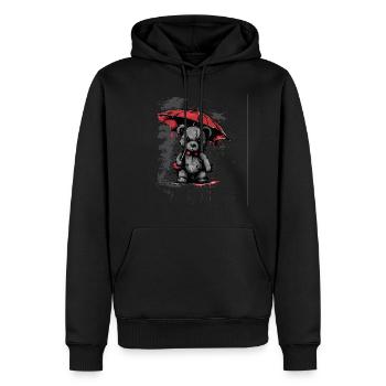 Ours en peluche mignon avec parapluie - Sweat à capuche Premium bio Homme - noir - Devant - Nico (187cm)
