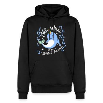 Narwhal is my Spirit Animal - Men’s Premium Organic Hoodie - black - Front - Nico (187cm)