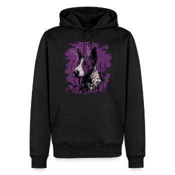 Bullterrier - Männer Premium Bio Hoodie - Schwarz - Vorne - Nico (187cm)