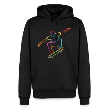 Skateboarder Skateboard Jungen Skater Kinder - Männer Premium Bio Hoodie - Schwarz - Vorne - Nico (187cm)