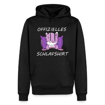 Offizielles Schlafshirt Pyjama Schlafanzug Katze - Männer Premium Bio Hoodie - Schwarz - Vorne - Nico (187cm)