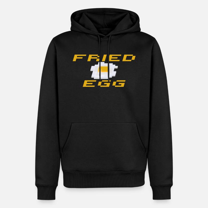 SBDesigns - Spiegelei / Spiegelei - Männer Premium Bio Hoodie - Schwarz