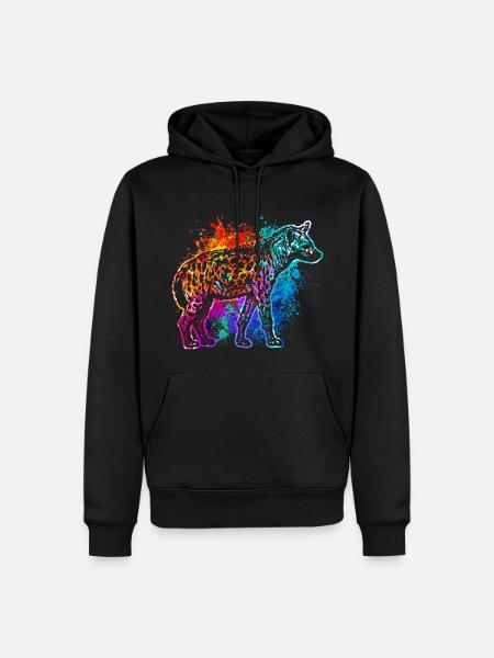 Bunte Hyäne - Männer Premium Bio Hoodie - Schwarz
