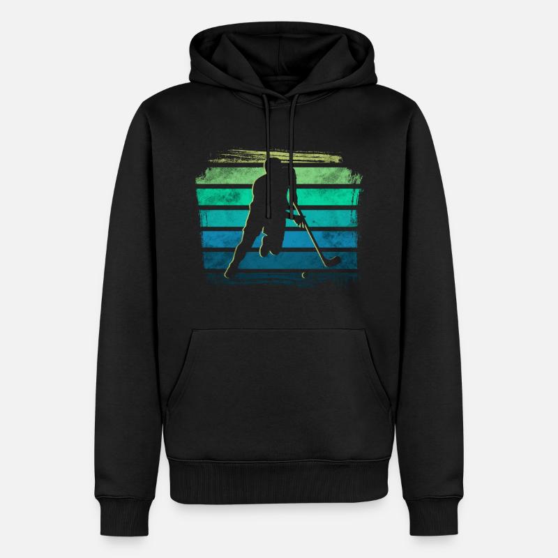 Unihockey - Männer Premium Bio Hoodie - Schwarz
