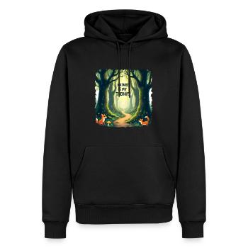 Nature is my Therapy - Meditation im Wald - Männer Premium Bio Hoodie - Schwarz - Vorne - Nico (187cm)