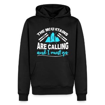 Mountains are calling and i must go skiing - Men’s Premium Organic Hoodie - black - Front - Nico (187cm)