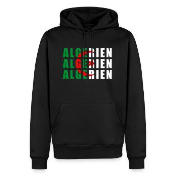 ALGERIEN - Männer Premium Bio Hoodie - Schwarz - Vorne - Nico (187cm)