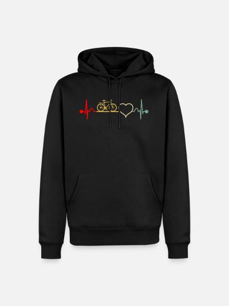 Bicycle Heartbeat Retro - Men’s Premium Organic Hoodie - black