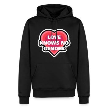 Love Knows No Gender Herz - Männer Premium Bio Hoodie - Schwarz - Vorne - Nico (187cm)