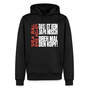 Das ist kein Japanisch Geh mal Bier holen Malle - Männer Premium Bio Hoodie - Schwarz - Vorne - Nico (187cm)
