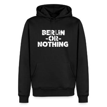 Berlin or nothing - Men’s Premium Organic Hoodie - black - Front - Nico (187cm)