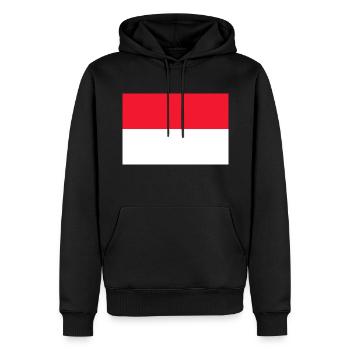 Drapeau de Monaco - Sweat à capuche Premium bio Homme - noir - Devant - Nico (187cm)