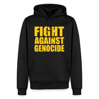 Fight against genocide - Männer Premium Bio Hoodie - Schwarz - Vorne - Nico (187cm)