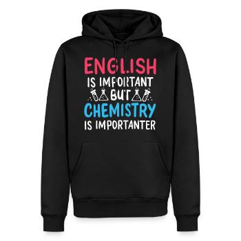 L'anglais drôle est important La chimie est - Sweat à capuche Premium bio Homme - noir - Devant - Nico (187cm)
