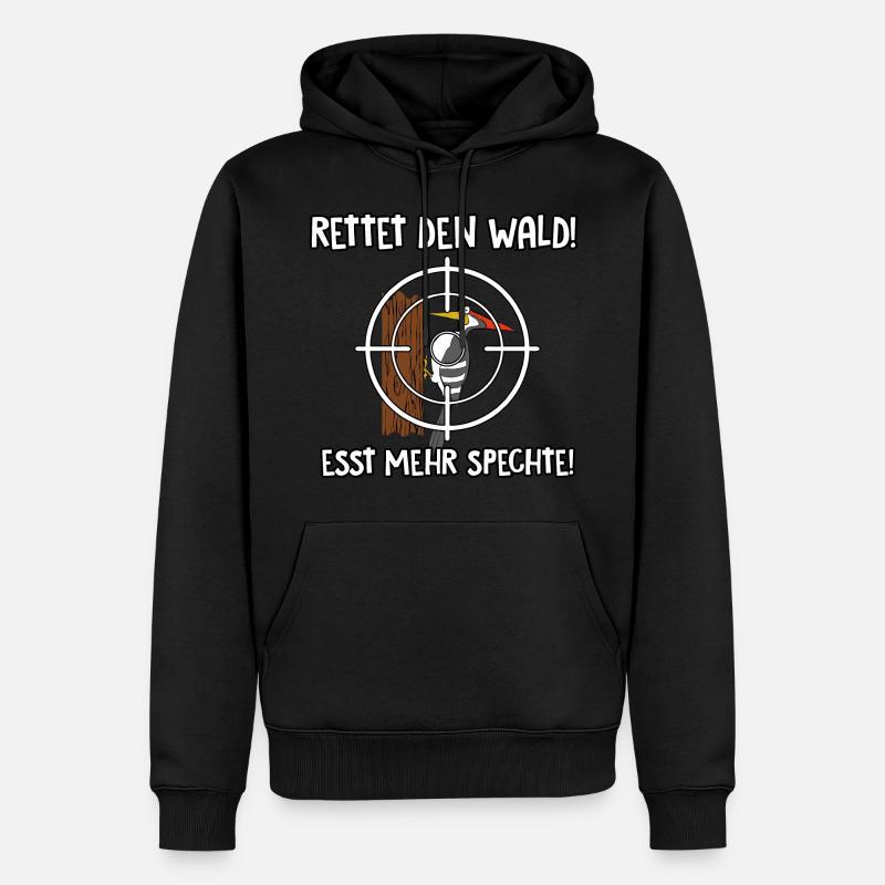 Rettet den Wald - Männer Premium Bio Hoodie - Schwarz