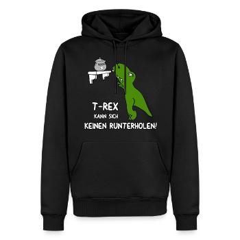 T Rex kann sich keinen runterholen - Männer Premium Bio Hoodie - Schwarz - Vorne - Nico (187cm)