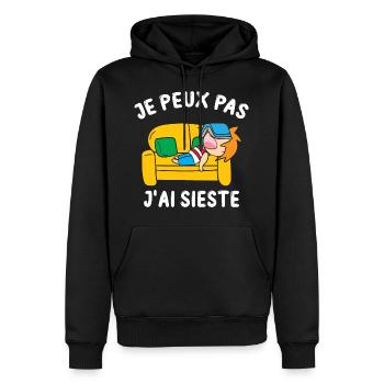 Je Peux Pas J'ai Sieste Cadeau Drôle Dormir Humour - Männer Premium Bio Hoodie - Schwarz - Vorne - Nico (187cm)