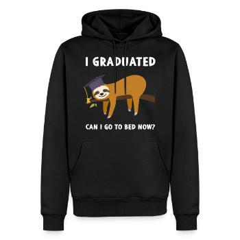I Graduated Can I Go To Bed Now? - Männer Premium Bio Hoodie - Schwarz - Vorne - Nico (187cm)