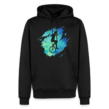 Monocycle monoroue vintage - Sweat à capuche Premium bio Homme - noir - Devant - Nico (187cm)