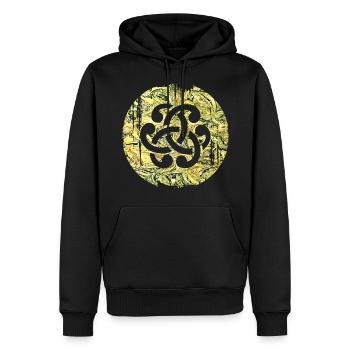Symbole celtique 15 e 277 - Sweat à capuche Premium bio Homme - noir - Devant - Nico (187cm)