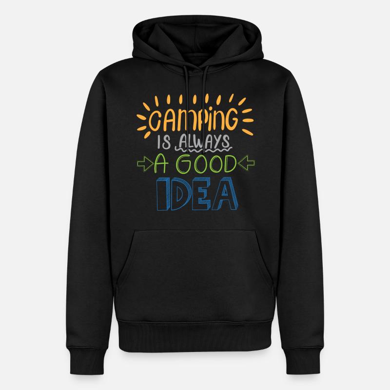 Camping Idea - Männer Premium Bio Hoodie - Schwarz